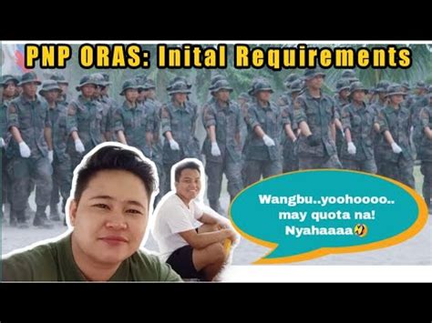 PNP ORAS: Initial Requirements Explained .